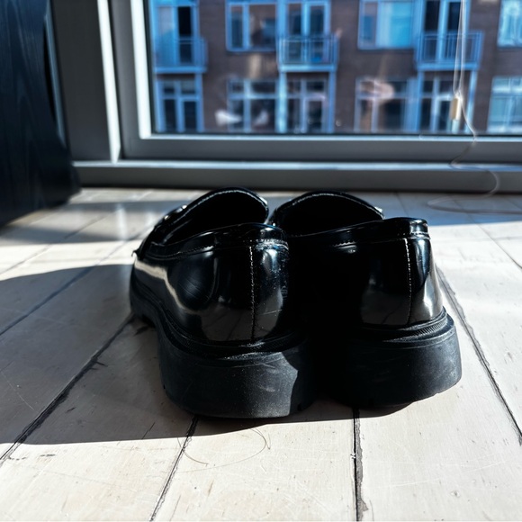 PU Leather Black Chunky Loafers - Picture 6 of 6